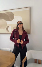 Chaqueta Elsa Gamuza Vinotinto