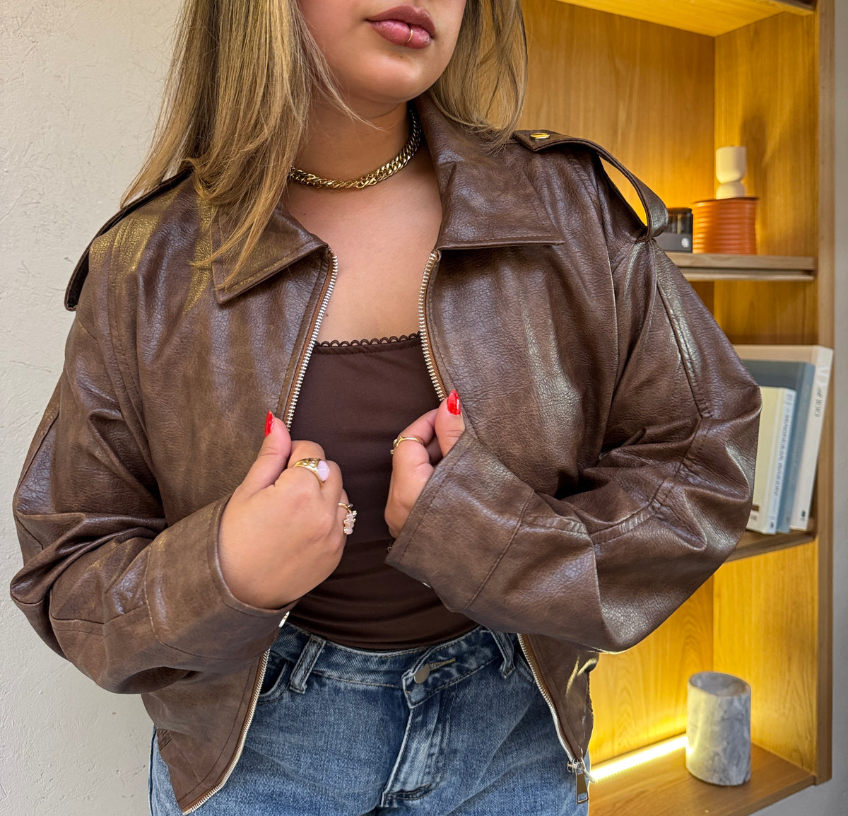 Chaqueta Aura Café