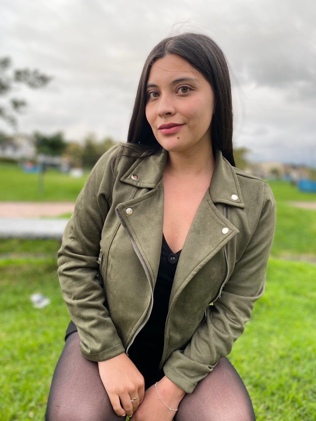 Chaqueta Elsa Gamuza Verde