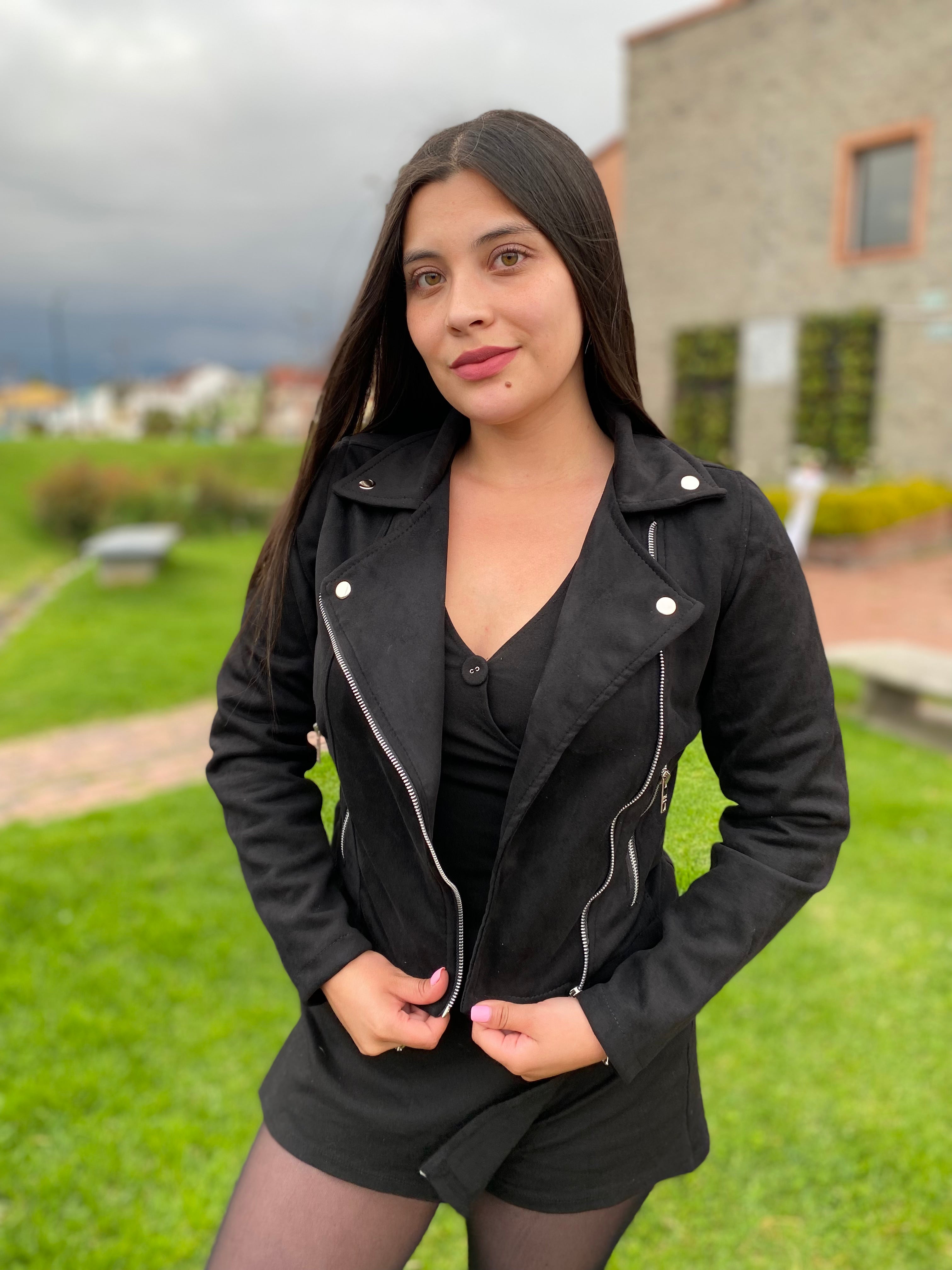 Chaqueta Elsa Gamuza Negra