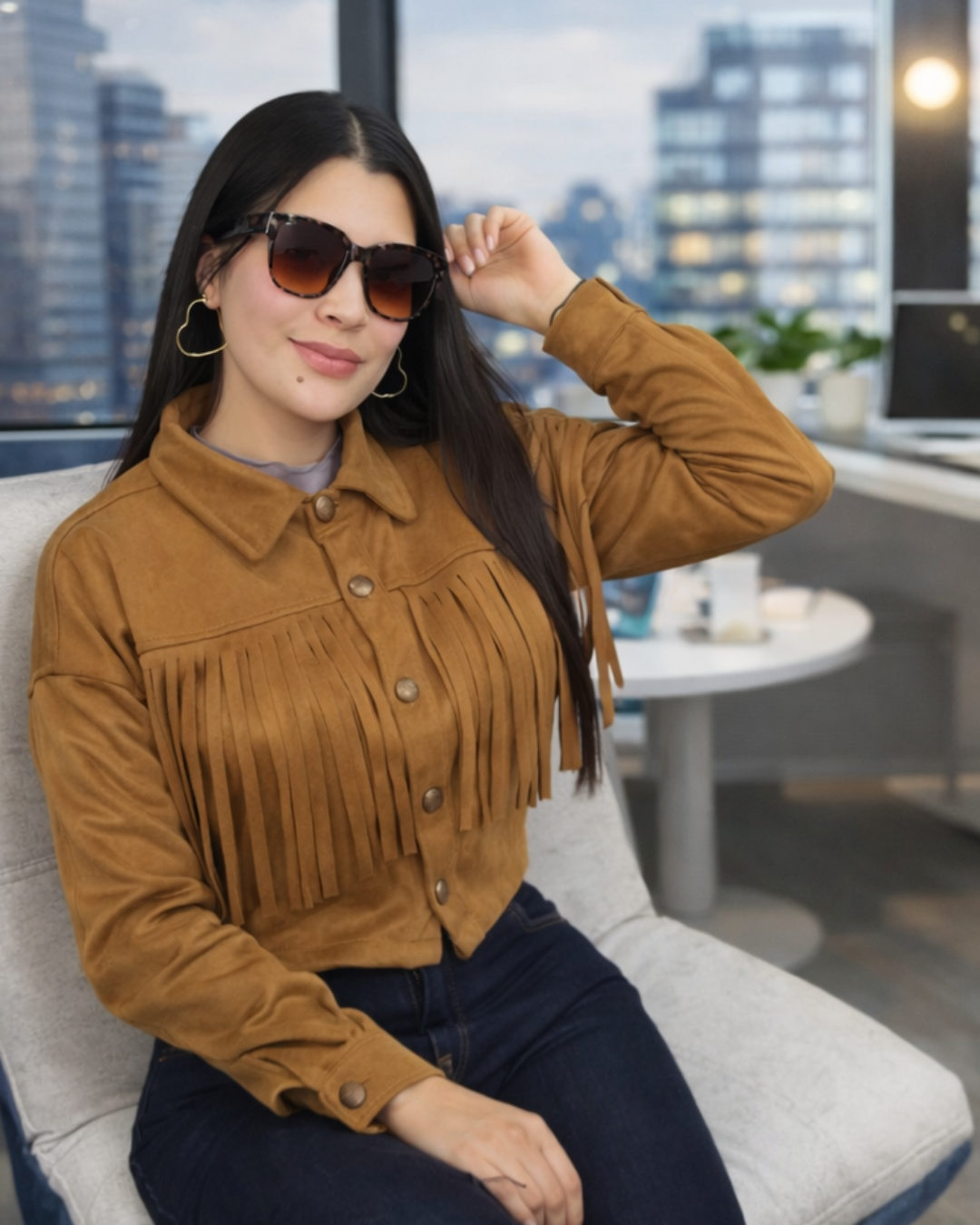Chaqueta Nova Flecos Miel